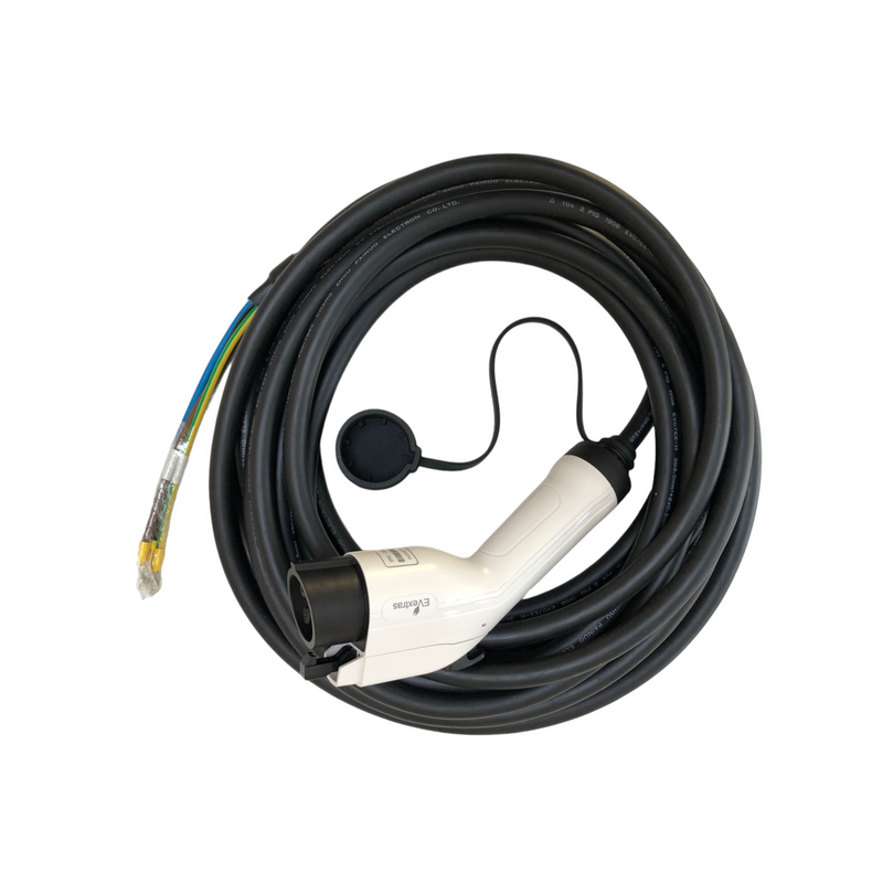 Câble EV attaché de type 2 -16 ou 32 ampères-vert ou noir-5 ou 10 m – EV  Extras